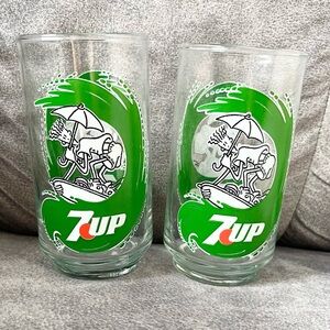 Vintage 90s 7up FIDO DIDO Surfer Character Rare PepsiCo Promo Drinking Glass